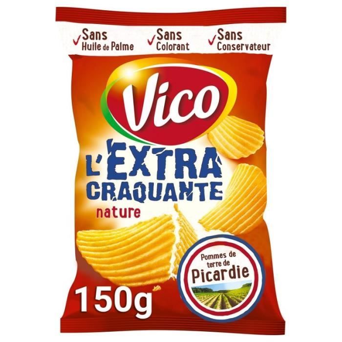 VICO - Chips Ondulées Extra Craquantes Nature 150G - Lot De 4