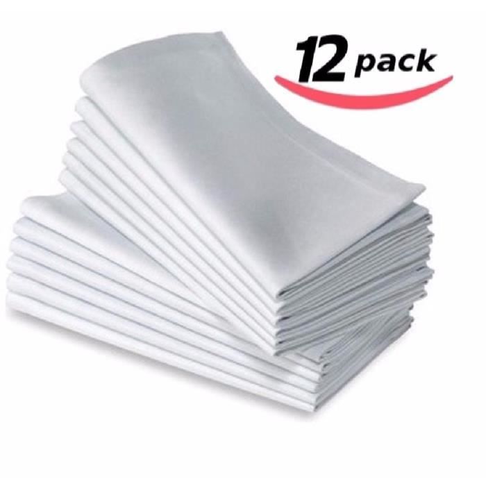 Serviettes de table en coton, linge de table blanc pour RESTAURANT, hôtel, PREMIUM, 50x50cm, nouvelle collection WHITE -AOAE183