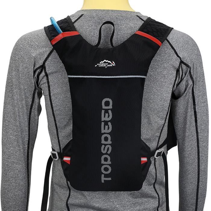 Sac à dos d'hydratation, Marathon Trail Running Sac à dos, Sac à dos de gilet de vélo extérieur 5L, pour la course à pied (Noir)-WA