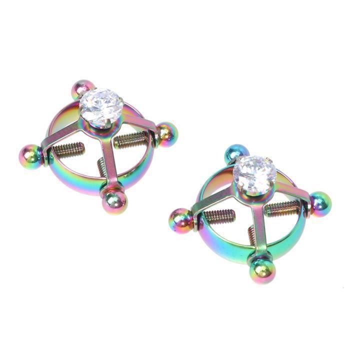 2 pcs Mamelon Boucliers Diamant Sexy En Acier Inoxydable Réglable Seins Anneaux Anneau Du Sein Bijoux pour ANNEAU DE PIERCING