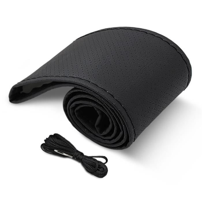 Couvre volant,Housse de volant en cuir tressé, pour Volkswagen Vw Jetta Golf Passat B5 B6 coccinelle Polo Bora Caddy - Type Black