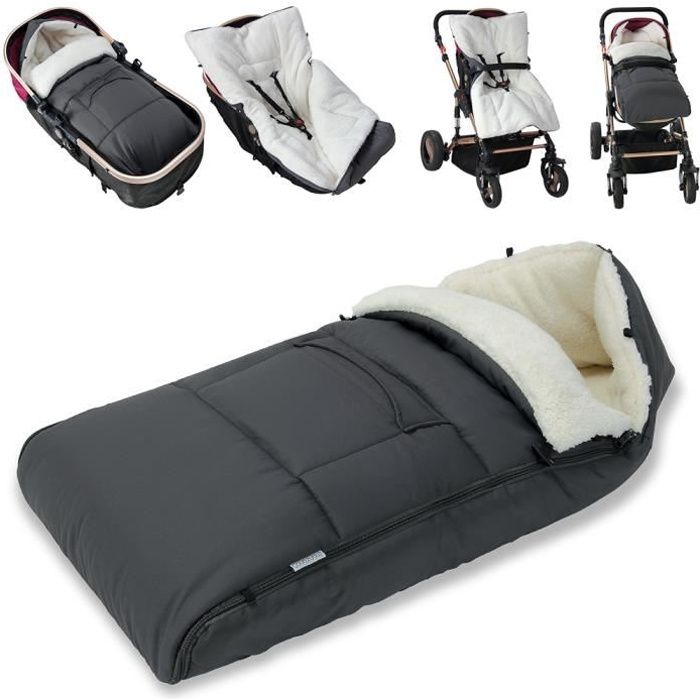 Sac pour bébé 93cm adapté poussettes, sièges bébé voitures - gris