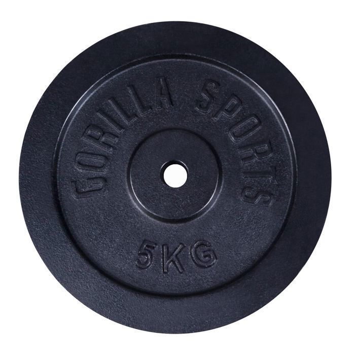 1 x disque de poids en fonte noire de 5kg - Ø 31mm d'alésage