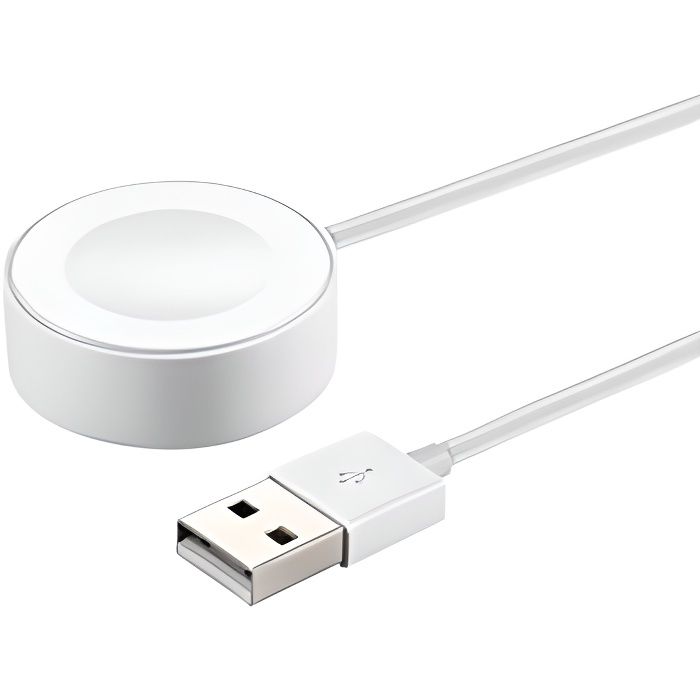 Chargeur magnétique pour Apple Watch 38mm et 42mm - Blanc - Hobby Tech