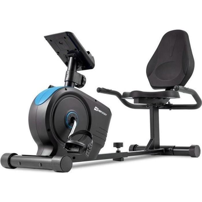 HOP-SPORT Vélo d'appartement Semi-Allongé, Masse d'inertie 8 kg, HS-2050L Beat, Siège réglable avec Dossier, Résistance magnétique