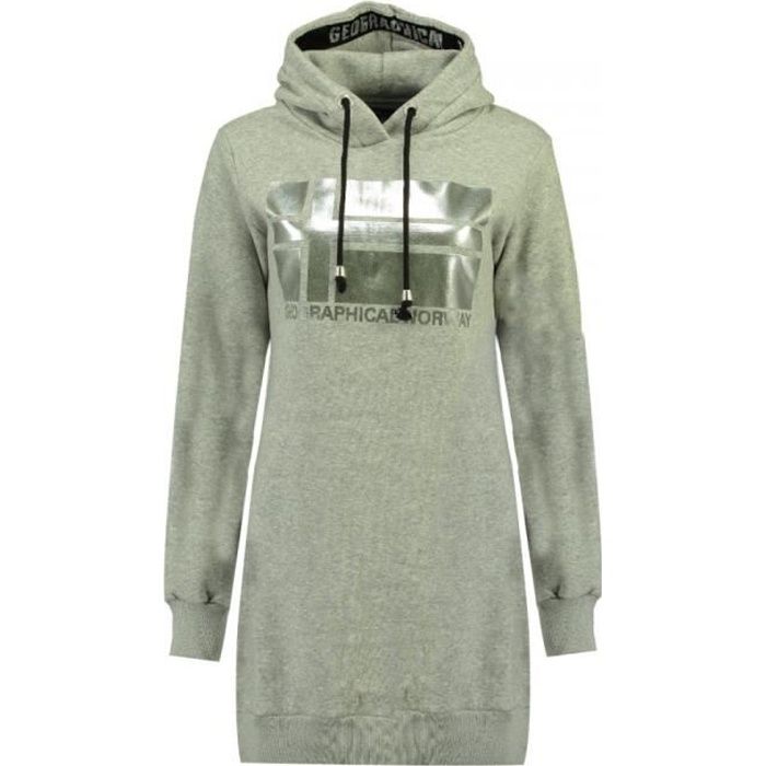 Robe sweat grise femme Geographical Norway Fabienne Lady 100