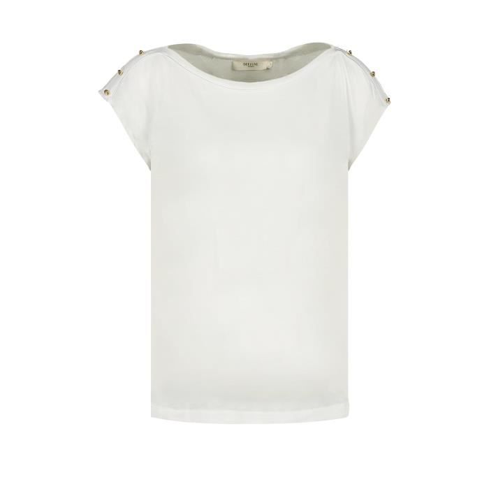 DEELUXE T-shirt détails bijoux LYSE Off White