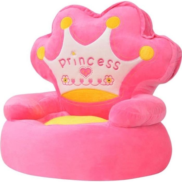 Chaise en peluche pour enfants Princesse Rose