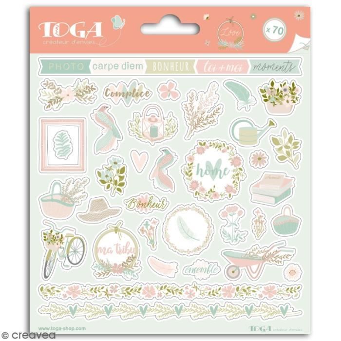 Stickers Toga - Maison de Campagne - 2 planches de 15 x 15 cm