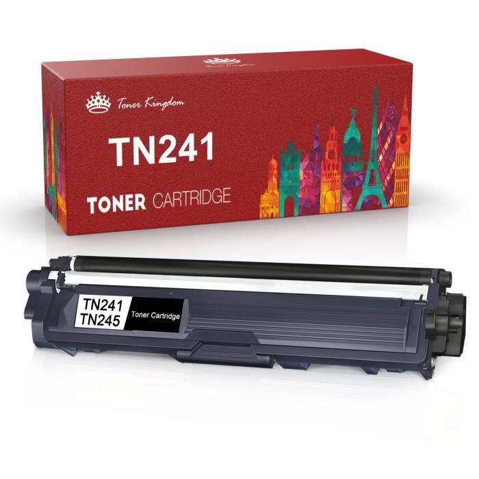 Toner Kingdom 1 pack Cartouche de Toner Couleur noir Rechanges pour Brother TN241 TN245 pour DCP-9020CDW DCP-9015CDW HL-3140CW