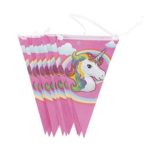 TRIXES 10 Guirlandes Drapeaux Licorne pour Fêtes d'Anniversaire d'Enfants