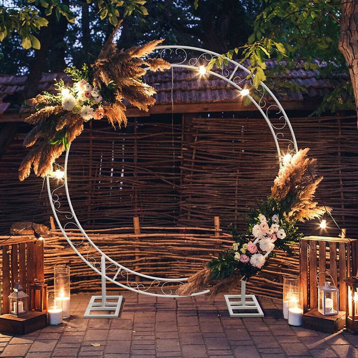 arche ronde mariage 2,5M Fond de Réception Décor - Blanc
