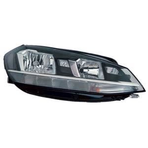 Phare optique avant droit pour VOLKSWAGEN GOLF VII ph. 2 depuis 2016, H7/H9/WY21W à LED + feu diurne.