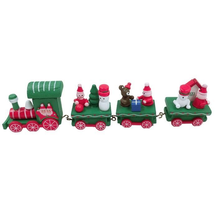 1 pc De Noël En Bois Train Mignon Mini Jouet Enfants Cadeau Ornements Maison Jardin d'enfants Décoration Fête OBJET DECORATIF