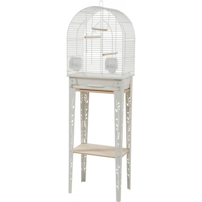 Cage et meuble CHIC PATIO. taille S. 38 x 24.5 x hauteur 123 cm. couleur blanc.-zolux 40,000000