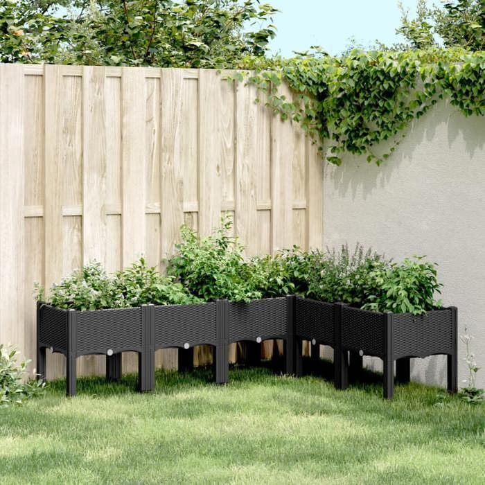 vidaXL Jardinière avec Pieds Lit Surélevé Bac à Fleurs Pot de Plantes Jardin Patio Terrasse Arrière cour Extérieur 367908