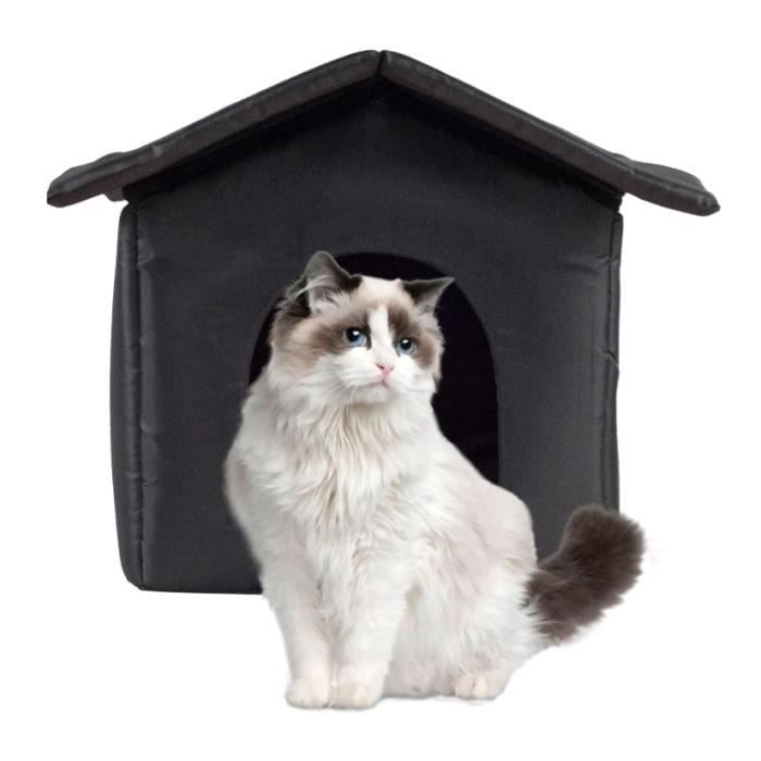 Niche Chauffante Pour Chat Et Chiot - Température Réglable 35-50°C - Toit Semi-fermé - 45x32x35 Cm