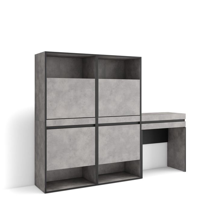 Meuble à Chaussures 190x35x145 cm Chambre à coucher pièce Coiffeuse Ciment RF3531 Meuble à Chaussures 190x35x145 cm Chambre à coucher pièce Coiffeuse Ciment RF3531