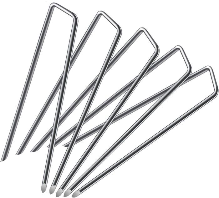 Lot De 50 Piquets 50 Disques, Acier Anti-Rouille, Forme U, Pour Film Gazon Cloture Toile Anti Mauvaises Herbes 90971447