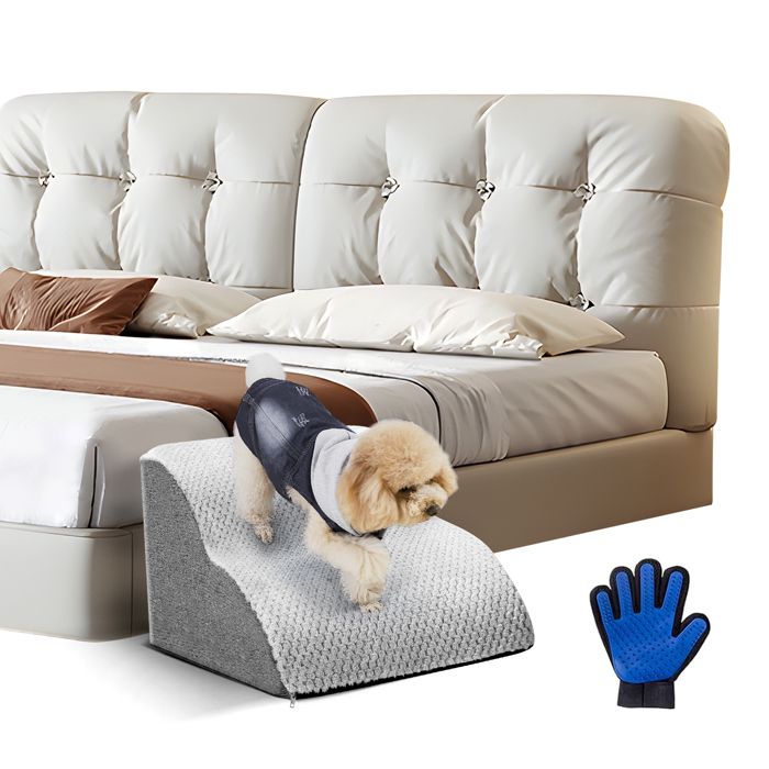 Comparer les prix de Escaliers pour Chiens à 2 Marches en Éponge Haute Densité, Escaliers Chien Antidérapant avec Housse Amovible pour Monter Canapé