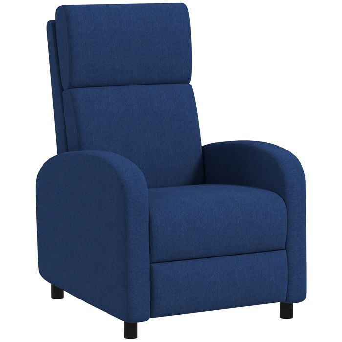 Fauteuil relax HOMCOM fauteuil inclinable salon fauteuil de relaxation - dossier réglable jusquà 160° repose-pieds intégré bleu