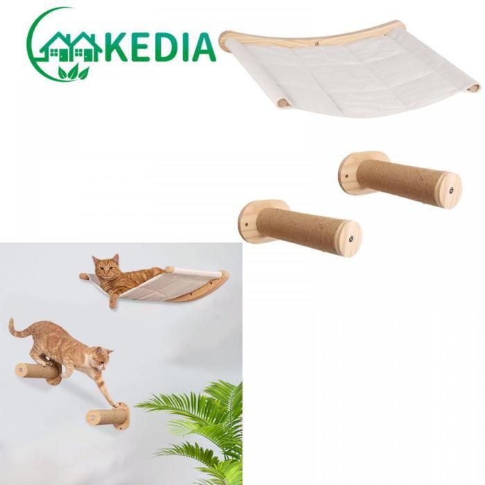 Comparer les prix de KEDIA.3PCS Étagère Murale pour Chat, Arbre à Chat Mural en Bois, Mur d'escalade pour Chat, Meuble Mural pour Chat