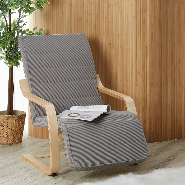 Relaxsessel Cord Dunkelgrau avec repose-pieds Bois naturel Fauteuil à bascule fauteuil d’allaitement fauteuil inclinable Relaxsessel Cord Dunkelgrau avec repose-pieds Bois naturel Fauteuil à bascule fauteuil d’allaitement fauteuil inclinable