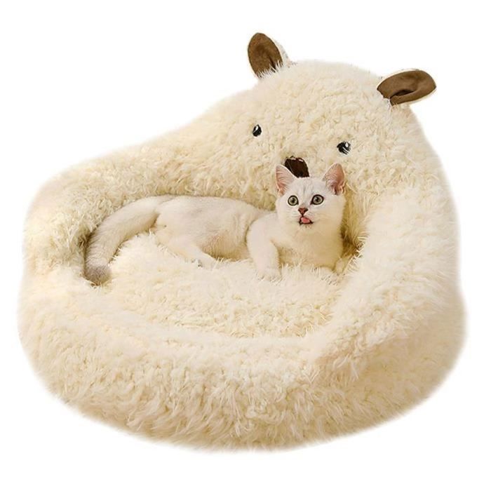 Meilleurs prix pour Lit en Peluche - HONO - Panier pour Chat - Coussin Amovible - 40x23CM - Beige