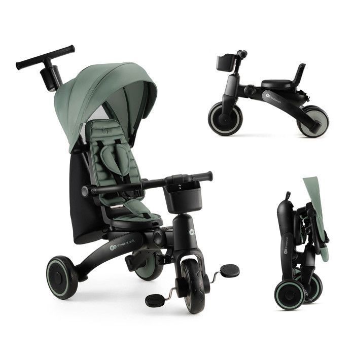 Tricycle Enfant Pliable 3 Roues SCUTTLEBUG XL Hauteur Réglable Bleu Et Vert 94342587
