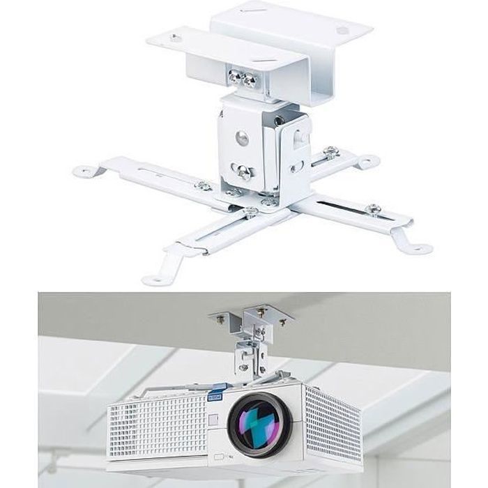 EIHI Support Projecteur 3-en-1 Pliable Et Rotatif 180° – Support Multifonction Stable Jusqu'à 10 Kg, Fixation Bureau/Mur/Plafond, Vis 1/4" Universelle – Parfait Home Cinéma & Bureau