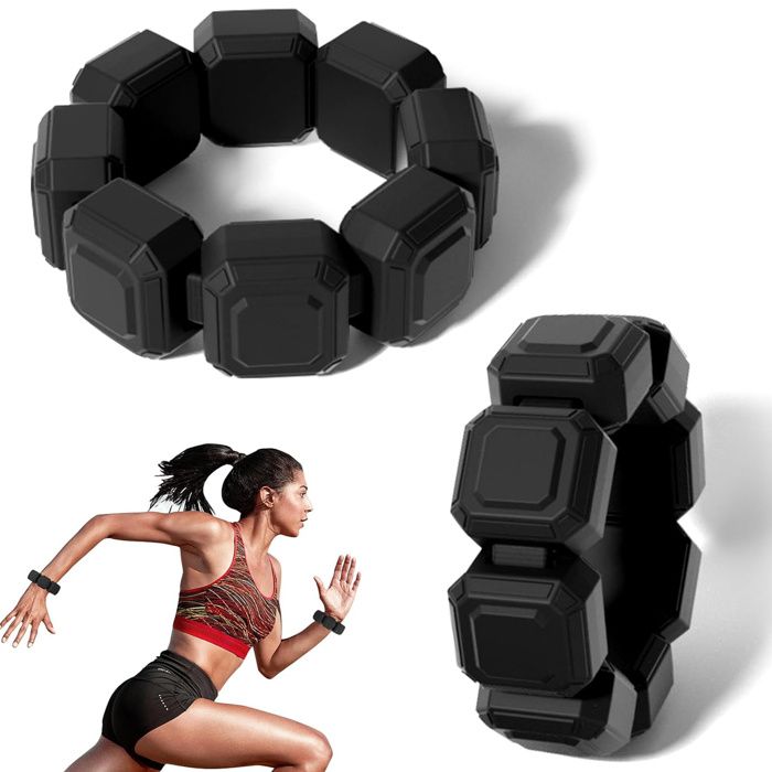 Lot De 2 Poids Pour Chevilles/poignets Réglables (0.9 Kg) - Pour Fitness, Running, Yoga - Silicone Amovible