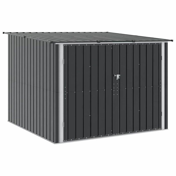 Abri de vélo en métal - vidaXL - Anthracite - 215x206x157 cm - Double portes - Hasp de cadenas - Utilisation extérieure