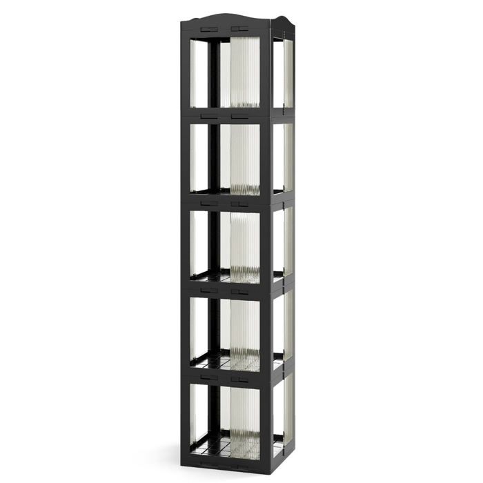 Bibliothèque rotative 36 5 x 36 x 108 cm gain de place design moderne en PP Bibliothèque rotative 36 5 x 36 x 108 cm gain de place design moderne en PP