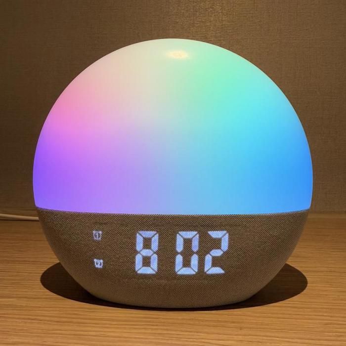 Reveil Lumineux Simulateur dAube: Wake Up Light Naturel avec Sons Relaxants Veilleuse RGB - Lampe de Réveil Chambre à Coucher