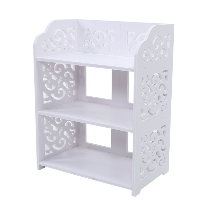 Étagère à chaussures à 3 niveaux étagère de rangement pour chaussures WPC sans assemblage doutils pour salon chambre à coucher