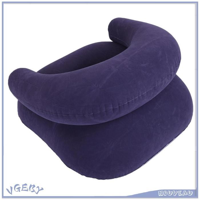 Duokon canapé gonflable avec accoudoir Chaise longue gonflable canapé Portable gonflable canapé sport tabouret Bleu marine
