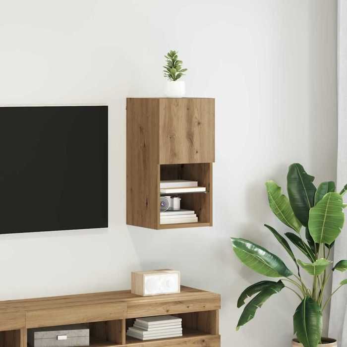 vidaXL Meuble TV mural Montage mural Chêne artisanal 30 5 x 30 x 60 cm Salon moderne unités de rangement rectangulaires 882944