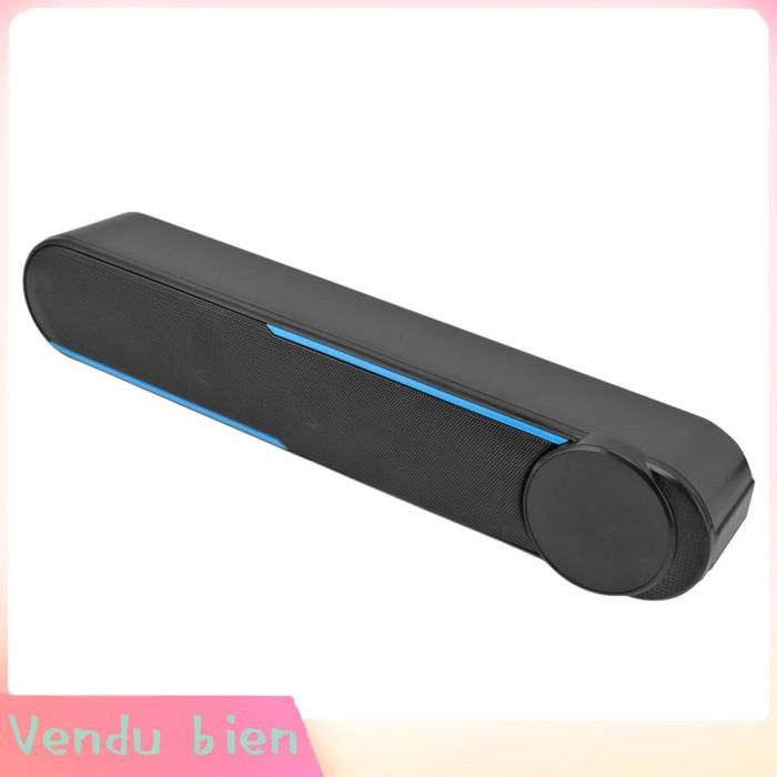 Garosa Haut-parleur de barre de son Borlier de Barre de Son Filaire Barre de Son de Bureau USB 2.0 Soundbar avec des video