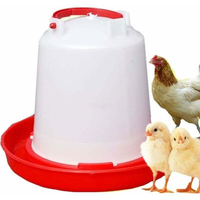 Abreuvoir mangeoire pour poules - Virex® - Plastique imperméable - Grande contenance 15 L