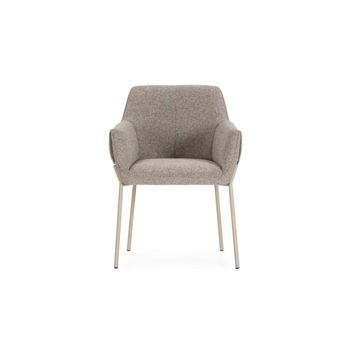 TAO - Lot de 2 chaises pieds en métal - Café TAO - Lot de 2 chaises pieds en métal - Café