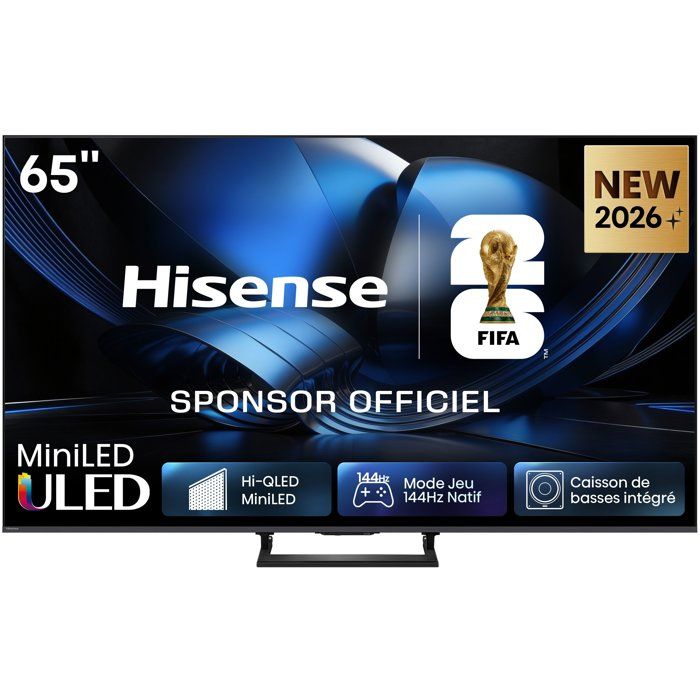 Hisense 65U7SE TV ULED MiniLED 65 (164 cm) 4K UHD 3840x2160 144 Hz HDR10 Caisse basses intégré Smart TV 4xHDMI 2.1