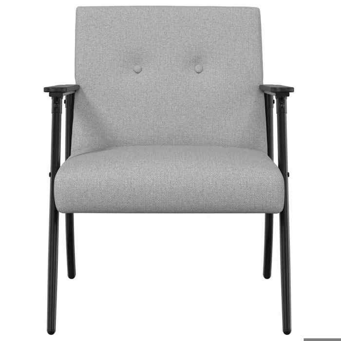 Confortable Fauteuil simple pour salon bureau chaise relax Gris nuage tissu__27854