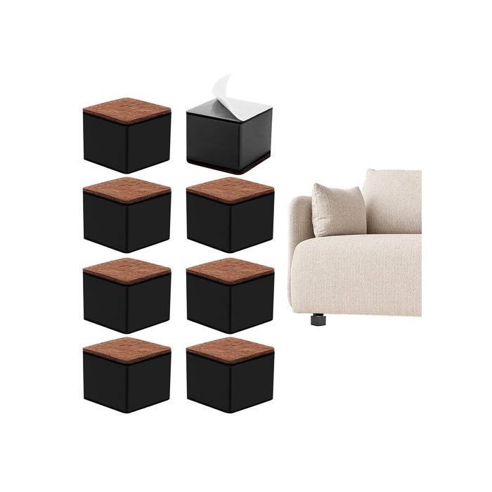 8 Pièces 2/5 cm Rehausseur de Lit Pieds de Meuble Autocollants en Acier Carbone Couches Taille 6 Rehausseur Pied PIED DE MEUBLE