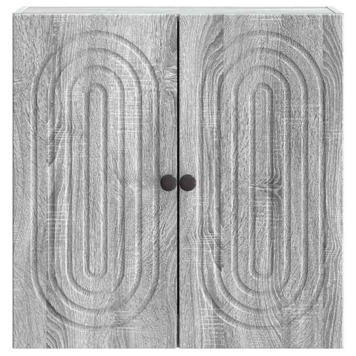 Armoire Murale - Armoire suspendue - pour cuisine - bois dingénierie - sonoma gris - 59x31x60 cm phi91r868490