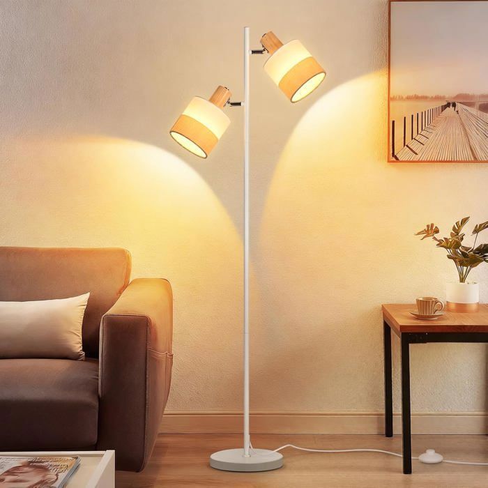 Lampadaire 2 flammes MUYUUA E14 vintage 154cm