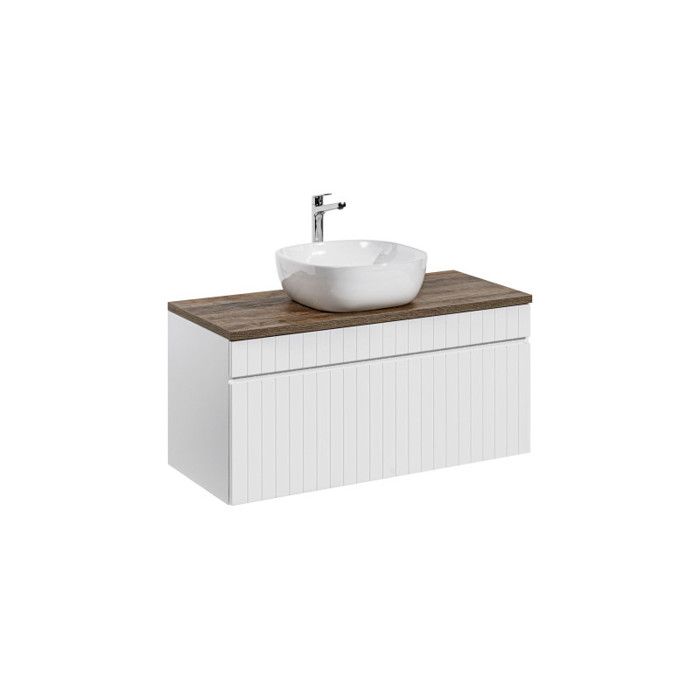 Plateau Pour Meuble Sous Vasque - 100 X 46 Cm - Blanc Emblematic - Permet D'installer Une Vasque à Poser