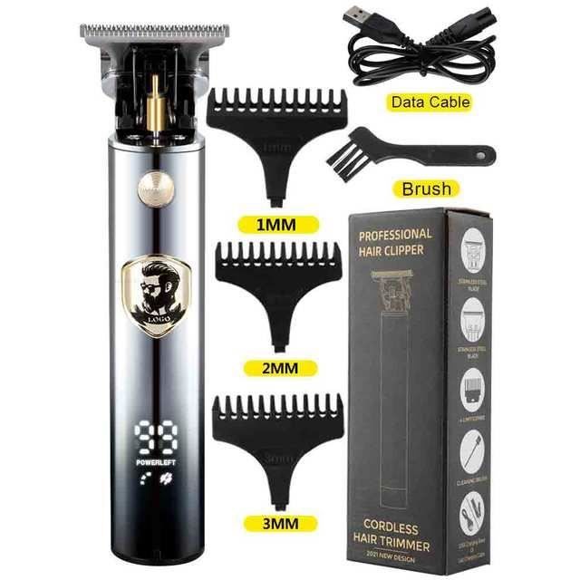 Lcd noir dégradé tondeuse À cheveux Électrique t9, rechargeable par usb