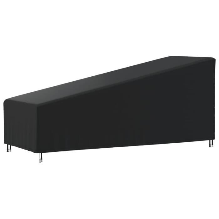 Housse Chaise Longue Jardin 2 Pièces - Imperméable Oxford 210D, Anti-UV, Résistante Au Vent 200x75x40/70cm