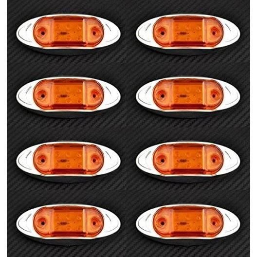 Jutta Feu De Gabarit Latéral Rond 3/4' 12/24V IP65 Jaune Ambre LED Clignotant Latéral Lampe Universel Pour Camion Remorque Van Caravane