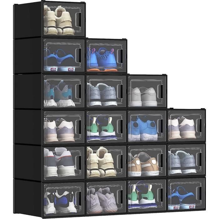 Boîte À Chaussures, Lot De 18 Boite Rangement Chaussures En Platique  Transparente, Empilable Et Pliable, Pour Chaussures Jusqu'À La - Cdiscount  Maison